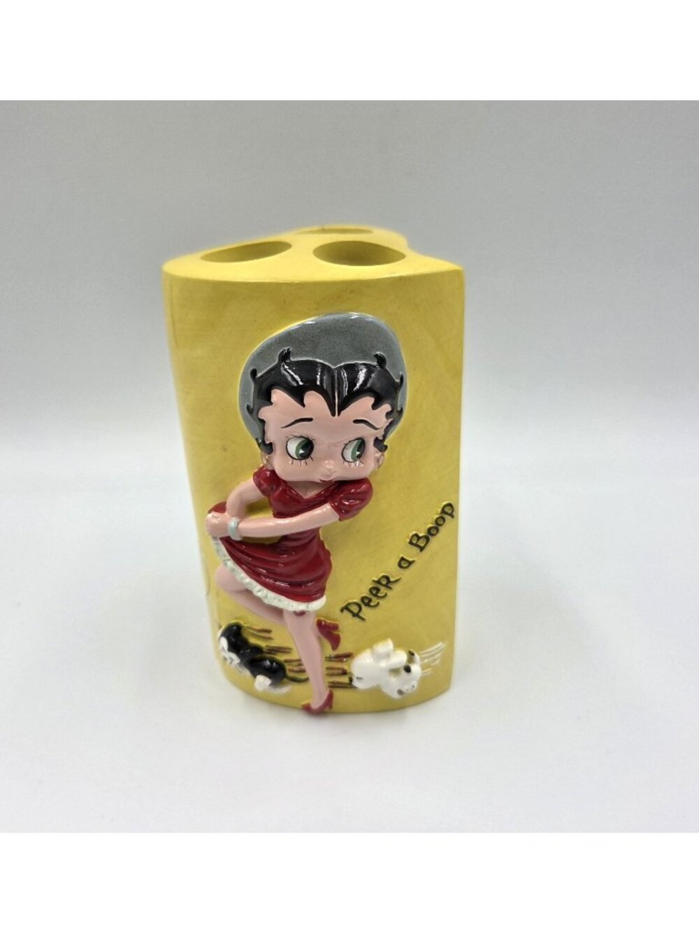 Vintage Betty Boop Toothbrush Holder Yellow Heart Peek A Boop Bathroom 2004